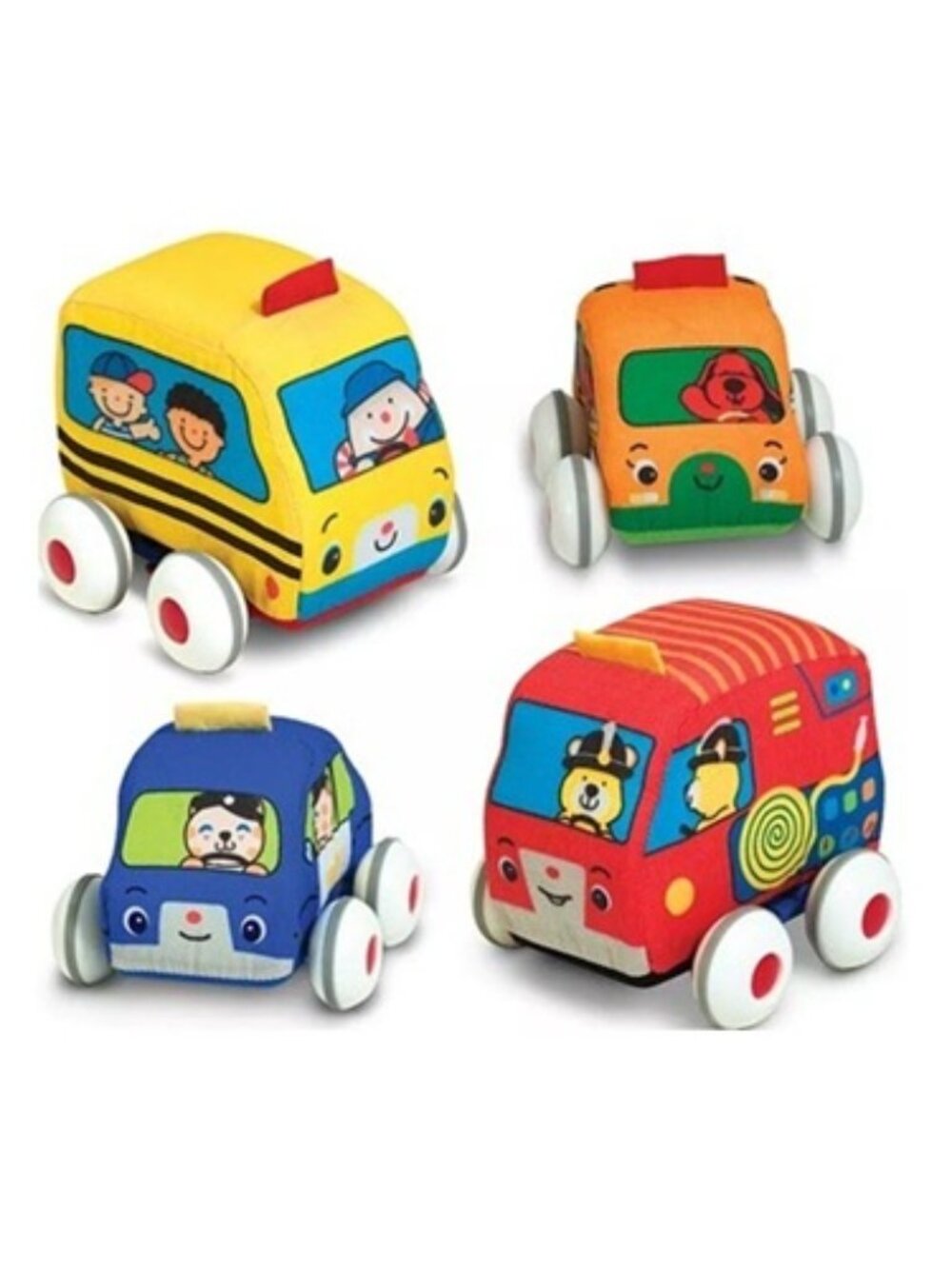 Melissa and Doug K's Kids® Set of 4 Pull-Back and Go Soft Town Vehicles